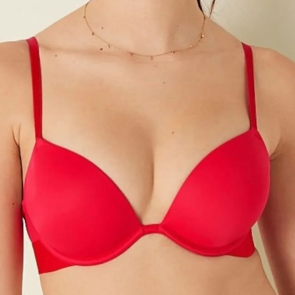 Victorias Secret Pink Lightly Lined Tshirt Bra - Red - Picture 1 of 6